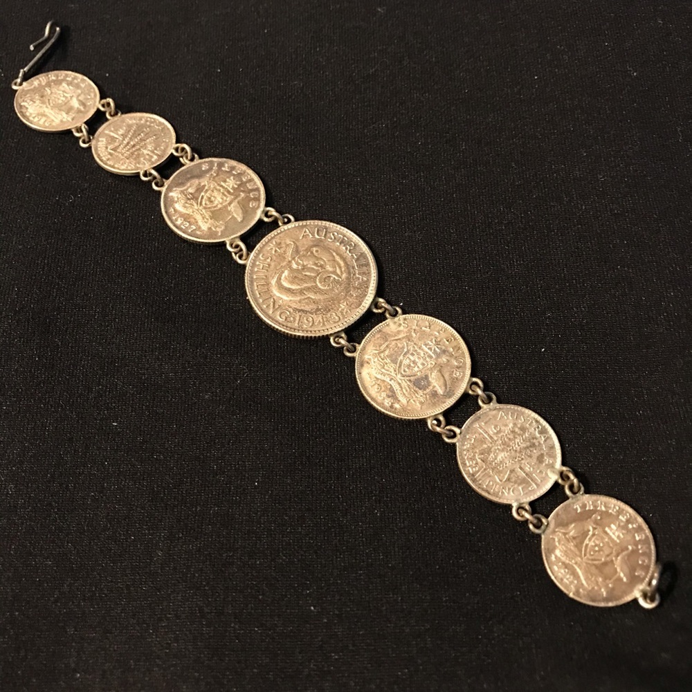 Vintage Australian early 1900s coin bracelet